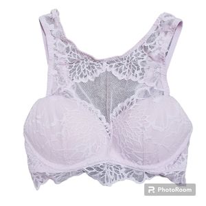 * Pink by Victoria's Secret XS padded sports bra pink lace padded underwire